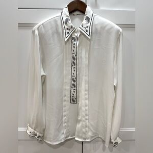 True Vintage (80s) Embroidered Button Down - M/L